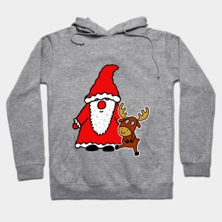 Santa Claus with baby moose Hoodie